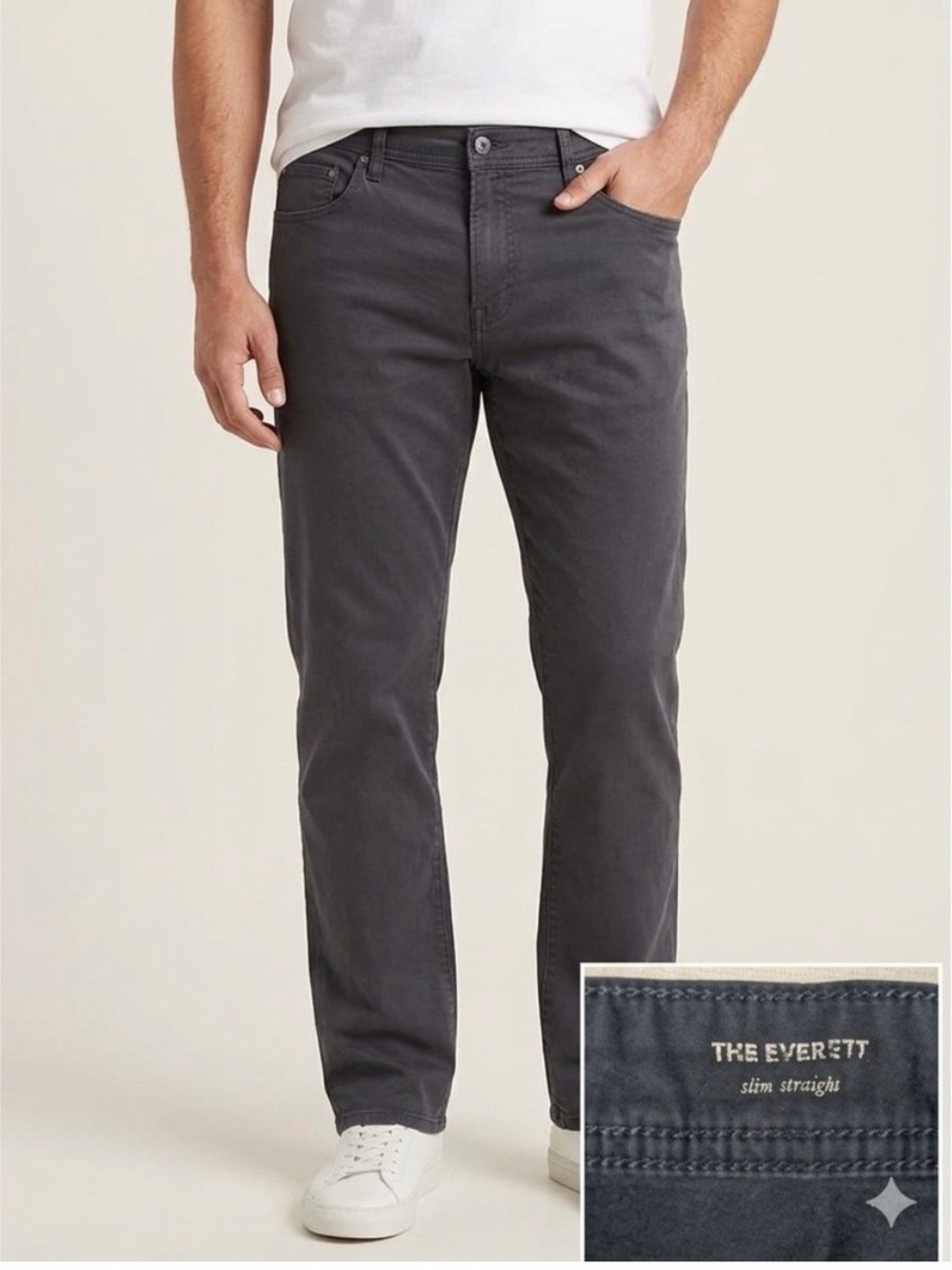 AG Adriano Goldschmied Everett Slim Straight TwillPants Dark Gray Size 33 X 34